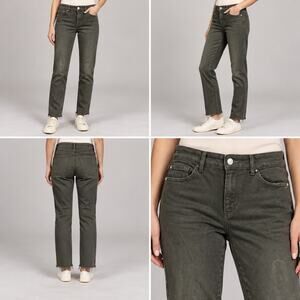 DL1961 Jeans Womens 29 Olive Green Raw Frayed Hem Five Pocket Denim